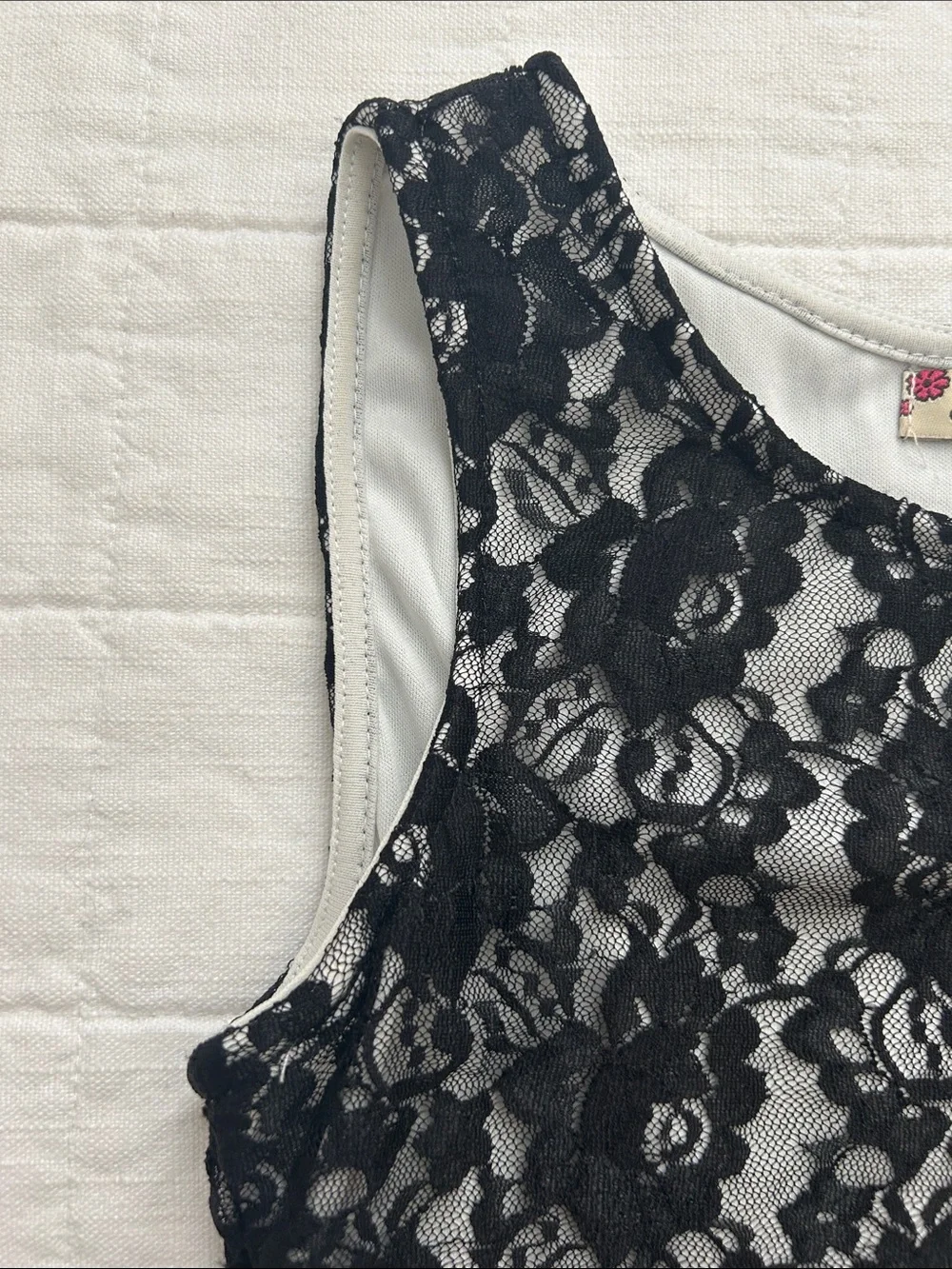 Speechless Black Lace Bodice Dress with Jeweled Waist